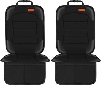 Two car seats and seat protectors 3