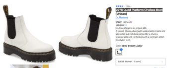 Dr Martens 2976 Quad Platform Chelsea Boot - white US 6 Women / 5 Men 1
