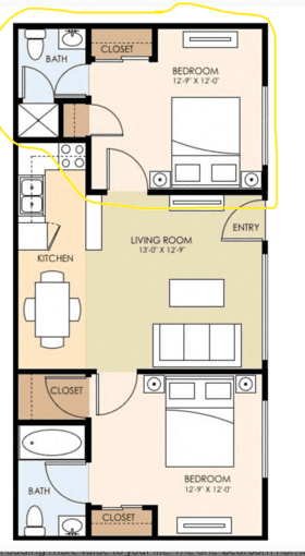 Single Room Available in 2-Bed/2-Bath (Mountain View) 1