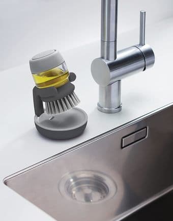 Joseph Joseph Palm Scrub Dish Brush Soap Dispensing Set with Holder 2