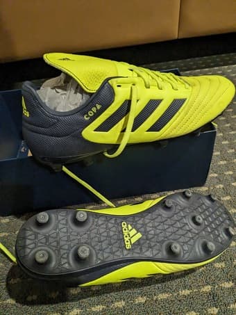 Soccer Adidas cleats, shields and ball 1