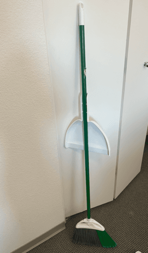 LIBMAN Broom with Dust Pan, Steel Handle 1