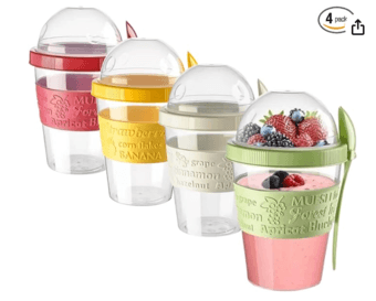 4 Pack Breakfast On The Go Yogurt Parfait Cups (NEW) 1