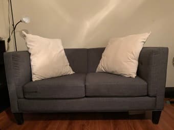 Couch for sale + pillows, polish for wood included 1