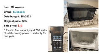 Microwave $30 1
