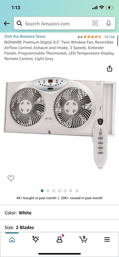 Bionaire 3-speed window fan 1