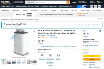 Air conditioner BLACK+DECKER 8,000 BTU portable window A/C 1