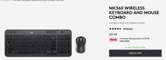 MK360 Wireless Keyboard and Mouse Combo, NEW 1