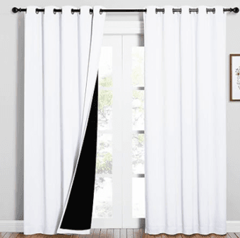 White Blackout Curtain Panels 1