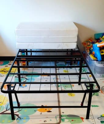 Twin bed frame + mattress 1