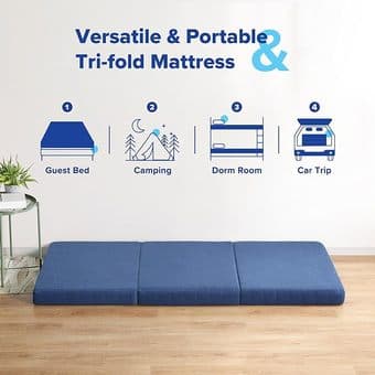 Olee Sleep Tri-Folding Memory Foam Mattress Topper 1