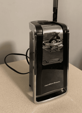 Electric can opener ($20), tea kettle ($7), cards against humanity 1