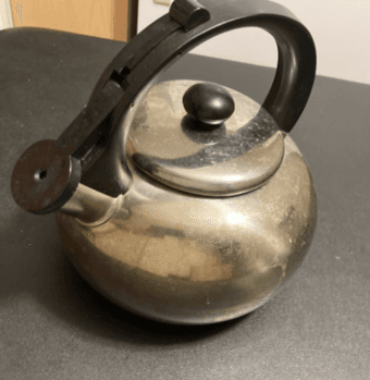 Electric can opener ($20), tea kettle ($7), cards against humanity 2