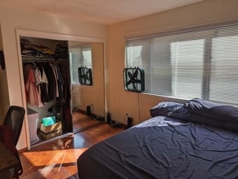 Spacious room available with attached bathroom. 2