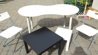 Furniture available, bed frame, chair, desk, stool 2
