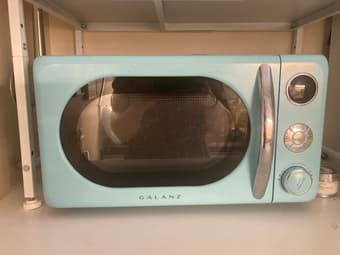 Cute Retro Teal Microwave 1