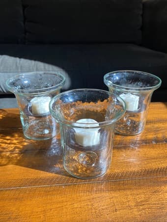 Blown Glass Tabletop Hurricanes set 1