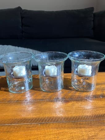 Blown Glass Tabletop Hurricanes set 2