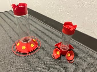Glass Humming Bird Feeders ($10 each or $15 for both) 1