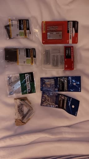 DYI: hinges, screws, nails and mending plate 1