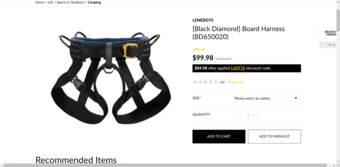Black diamond harness size M lightly used (12-2021) 2