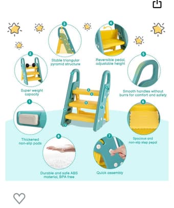 Onasti Foldable Toddler Step Stool 3