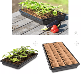 Brand New 2” Square Biodegradable Pots and Tray Set 1