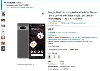 Google Pixel 7a 128G , brand new, unlocked, 1