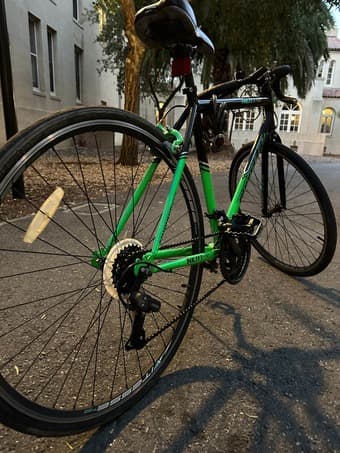 Kent 700c RoadTech Men's Bike, Black/Green + Lock 3