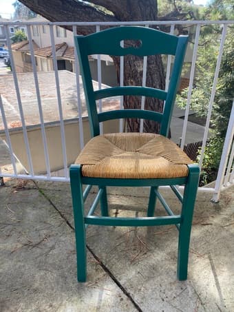 2 Stylish Wicker Green Chairs 1