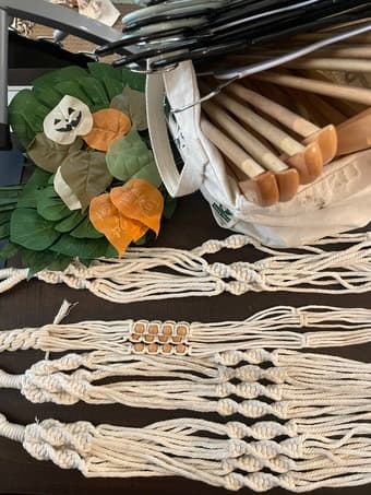 Hanging plant decor, clothing hangers, fake plant 1