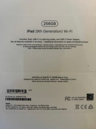 Brand New Unopened iPad (256GB, 9th Gen, Space Gray) 2