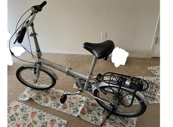 Folding bike + side basket + U lock + helmet + light 1