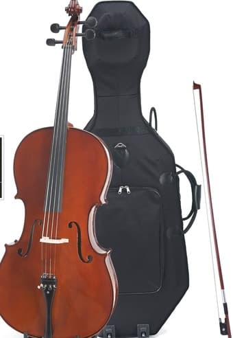 Cecilio Solid Wood Cello with Case and Bow (4/4 full size) 1