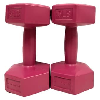 Danskin 5 lb Dumbbells, Pair- fuccia 1