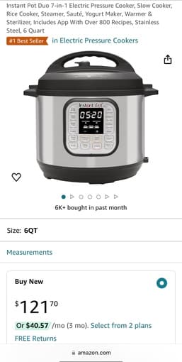 Selling New Instapot (6 Quart, $120 original) 1