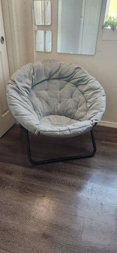 Gray Oversized saucer chair foldable Barely used- almost new 1