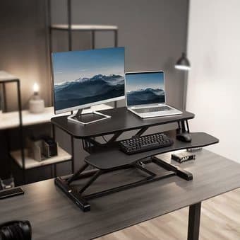 Standing Computer Desk Converter, Height Adjustable, 32 inch 1