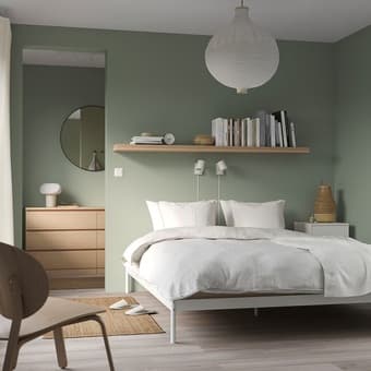 IKEA VEVELSTAD Queen Bed Frame in White 1