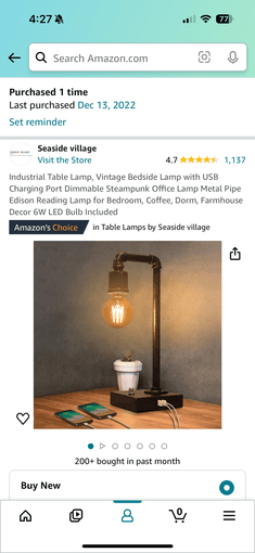 Vintage Table Lamp with USB Charging Port for sale! 1
