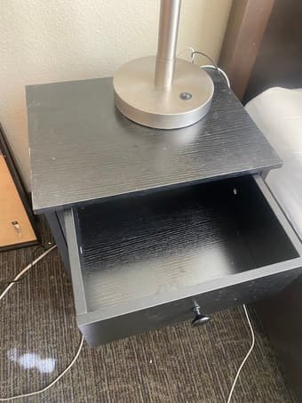 Small bedside table with drawer and storage shelf 2