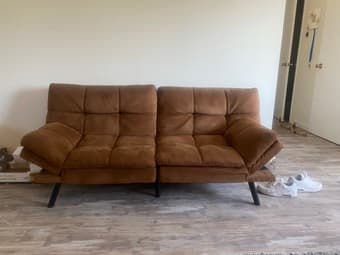 Brown suede Memory Foam futon in great condition!! 1