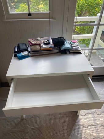 White IKEA desk 3