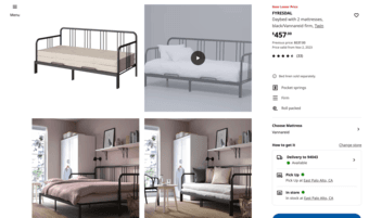 LOW PRICE ALERT: IKEA fyresdal Daybed frame + 2 twin mattresses, black 1
