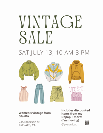 THIS SATURDAY 7/13 Vintage Clothes Sale Downtown Palo Alto 1