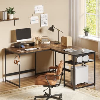 Corner reversible L shape desk table: excellent condition 3