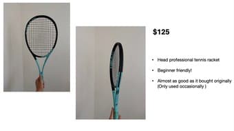 Move out sale - tennis racket + juice machine +other house furnishings 1