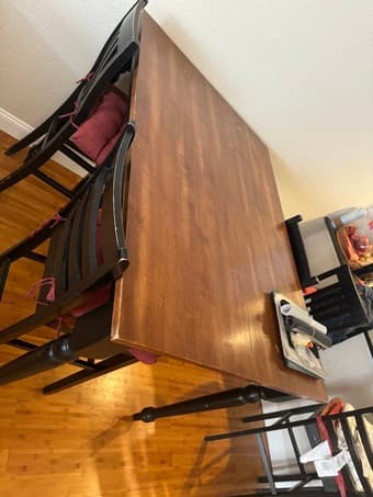 Dining table with three chairs (42”H x 42”W x 60L) 2