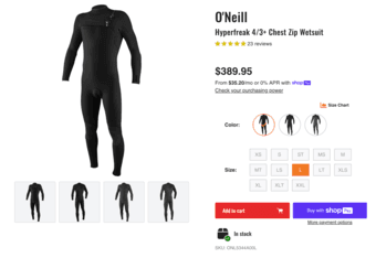 Men’s large black wetsuit 1
