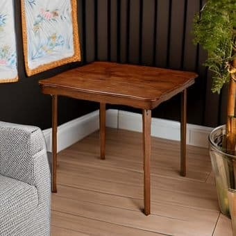Solid Wood Dining Table - Scalloped Edge Compact Folding Legs 2